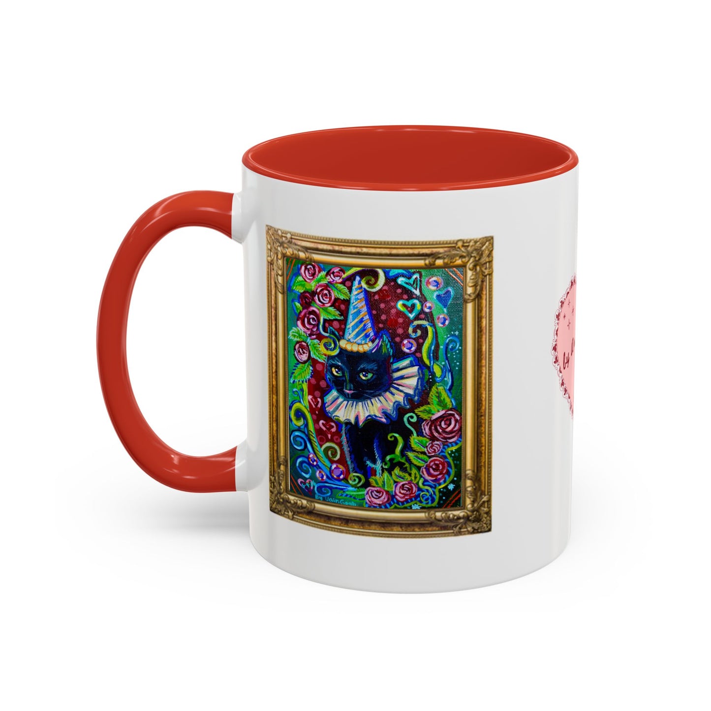 Cat with a Hat Red Accent Mug