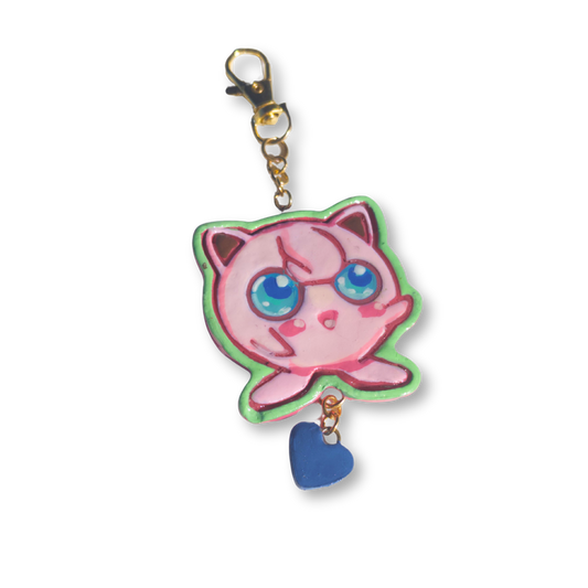 Green Jigglypuff Keychain Charm