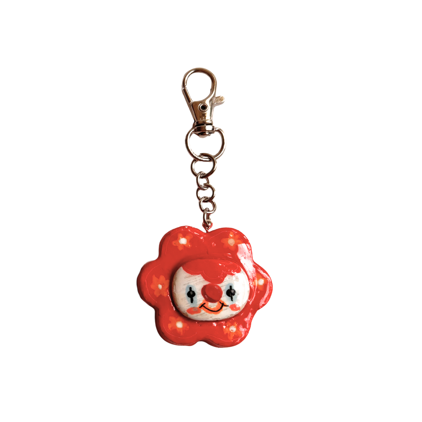 Red Whimsical Clown Keychain