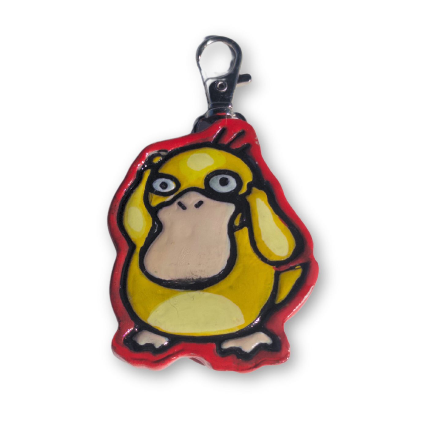Red Psyduck Keychain Charm